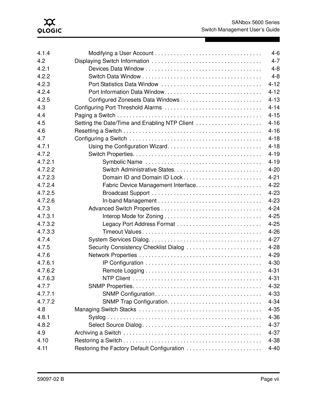 Q-Logic manual SANbox 5600 Series Switch Management User’s Guide 