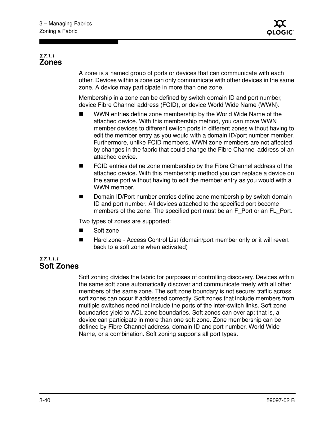 Q-Logic 5600 manual Soft Zones 