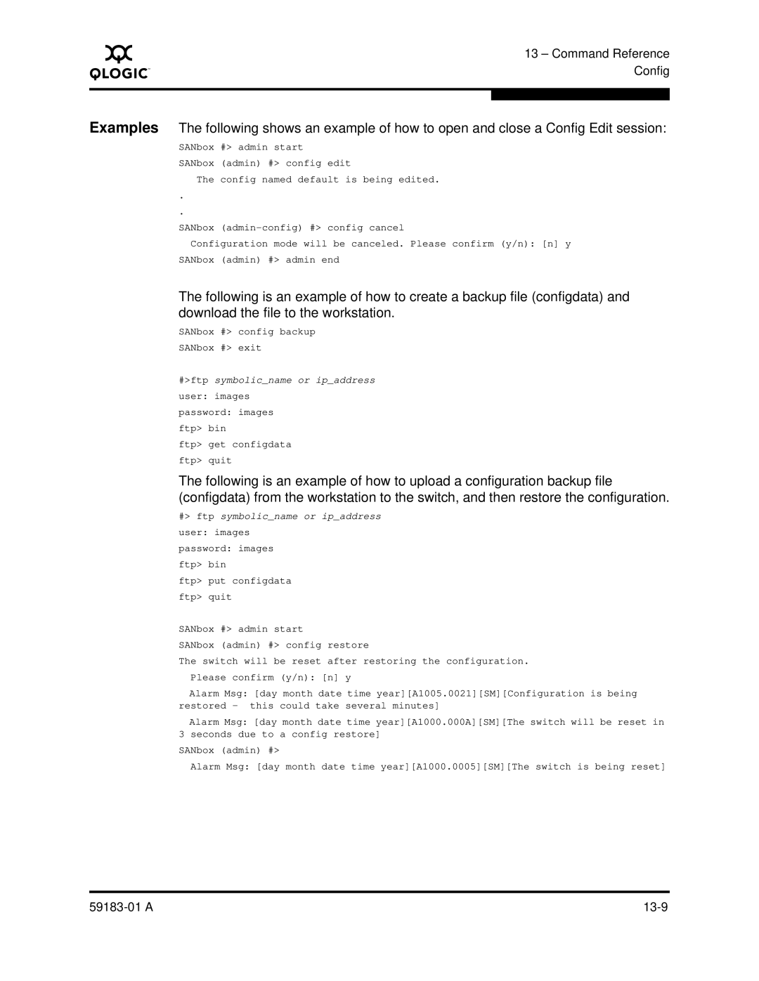 Q-Logic 5602 manual 59183-01 a 13-9 