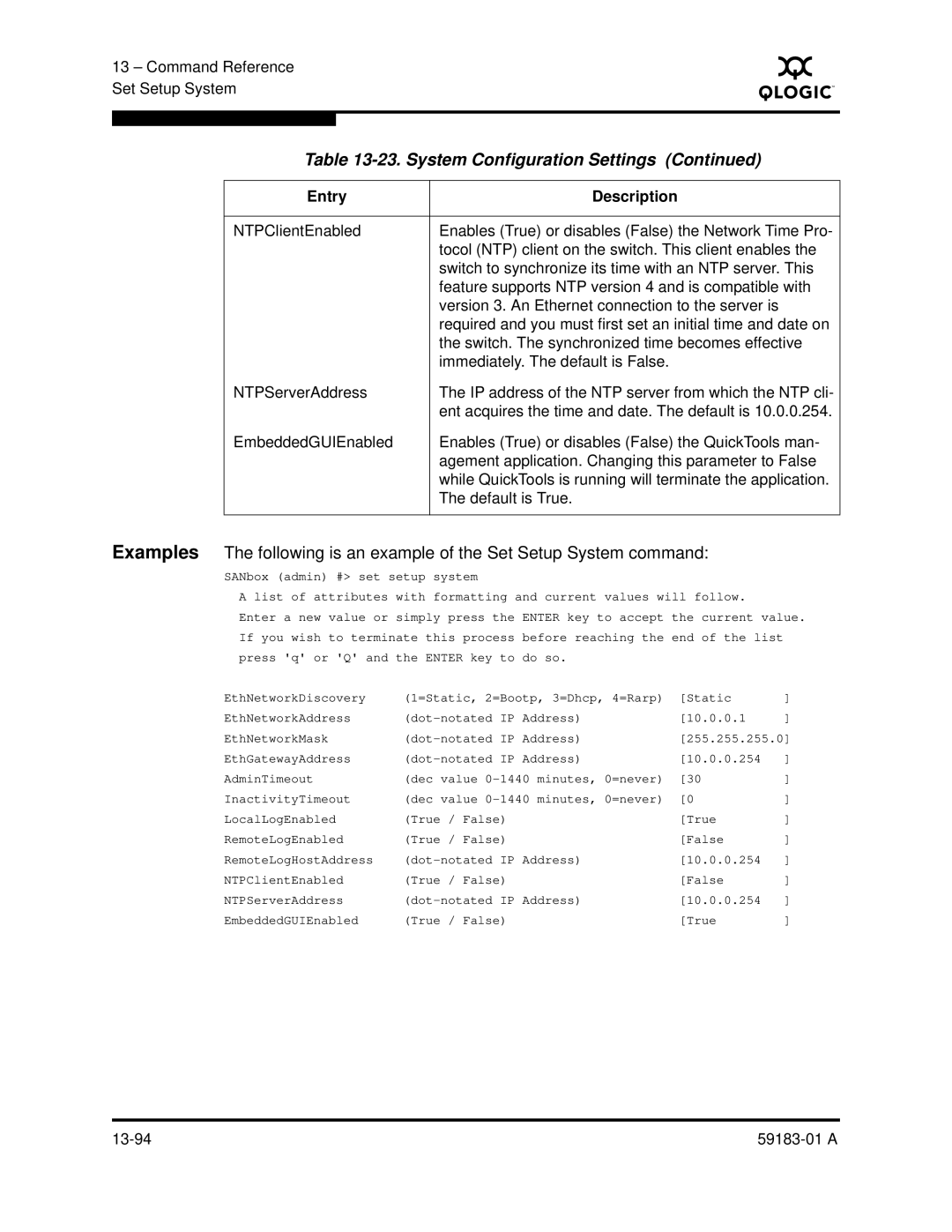 Q-Logic 5602 manual 13-94 59183-01 a 