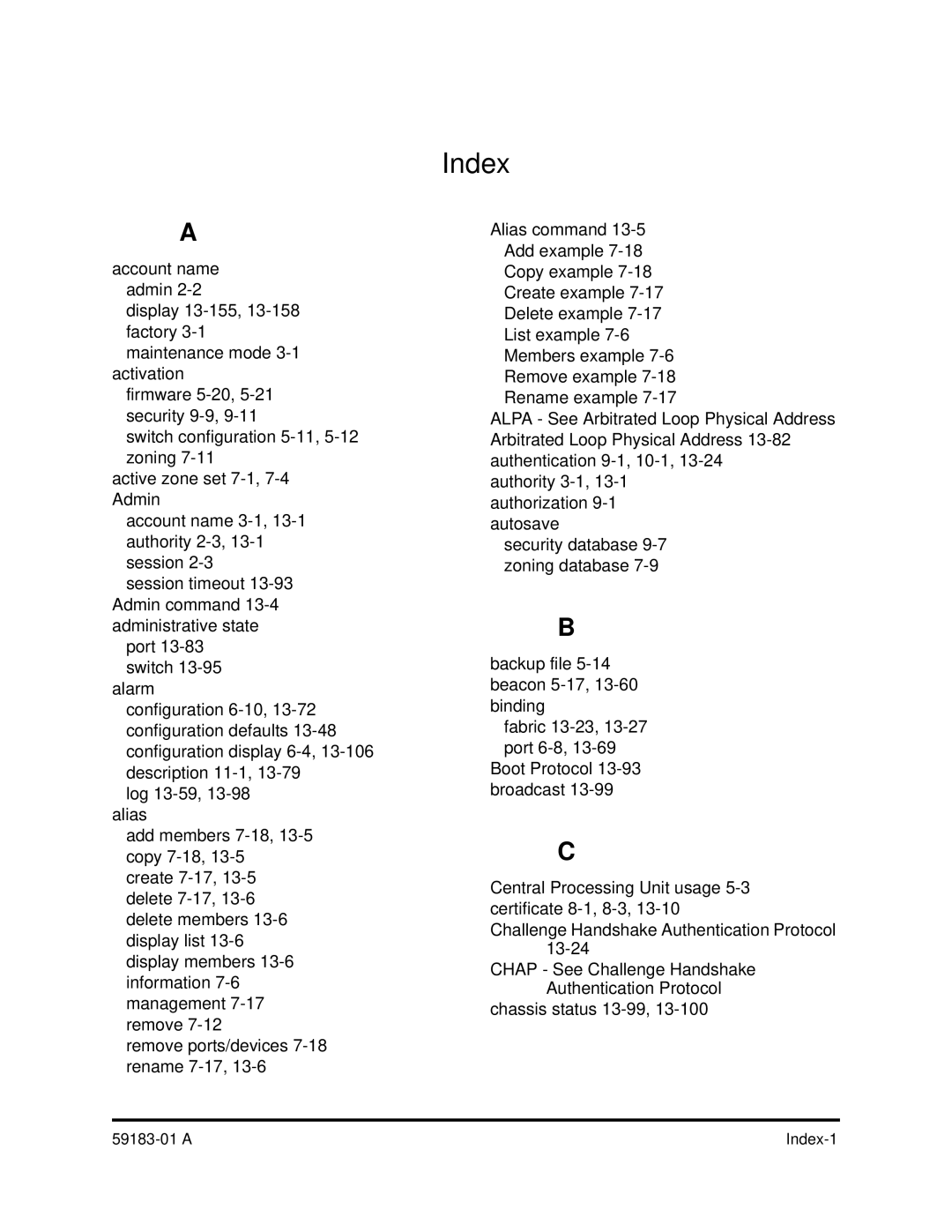 Q-Logic 5602 manual Index 