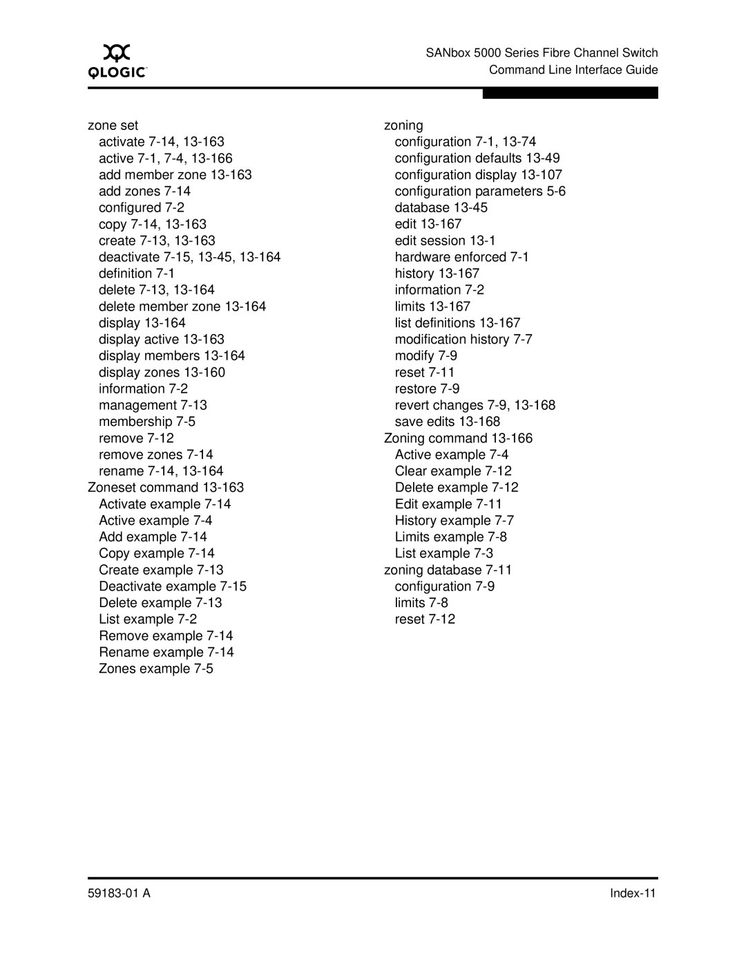 Q-Logic 5602 manual a Index-11 