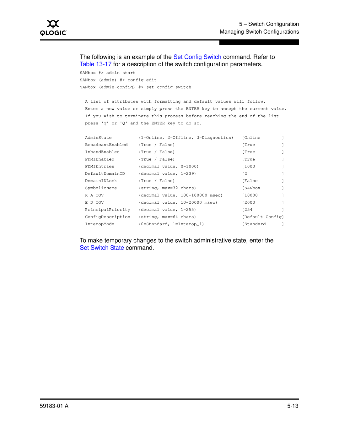 Q-Logic 5602 manual Decimal value, 100-100000 msec 