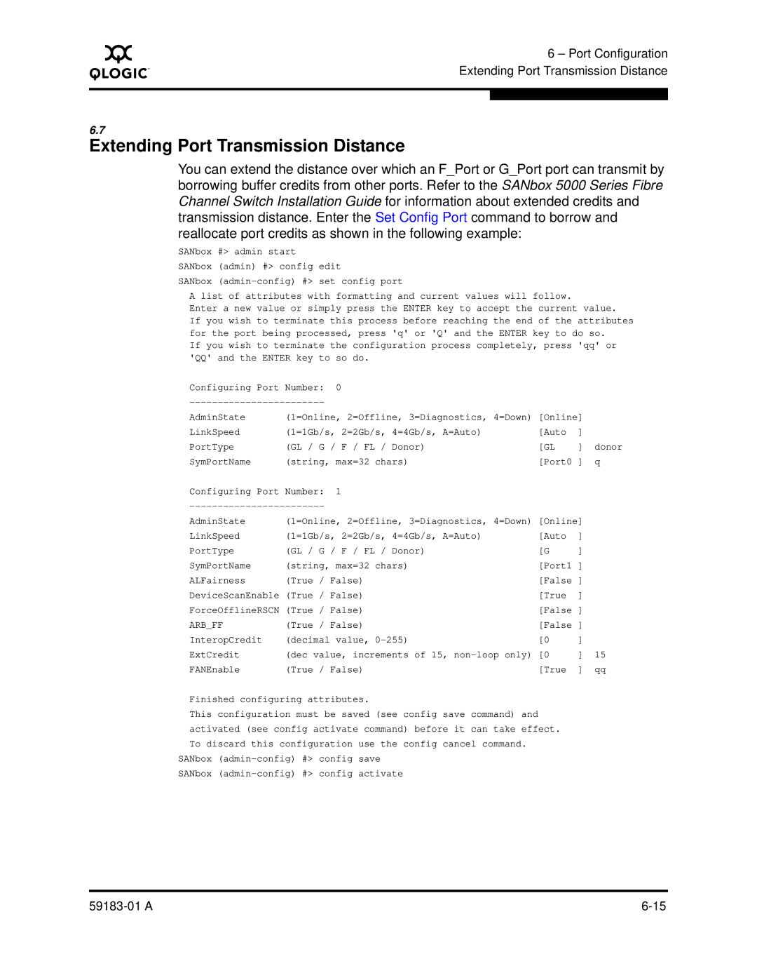 Q-Logic 5602 manual Extending Port Transmission Distance, Current value 