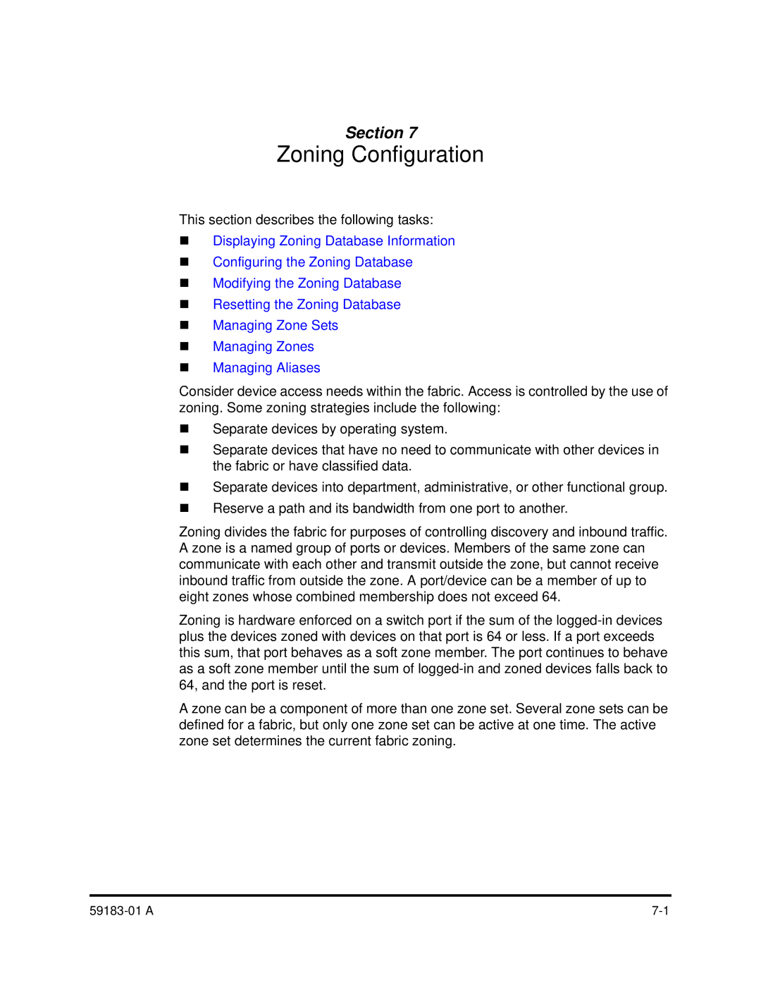 Q-Logic 5602 manual Zoning Configuration 