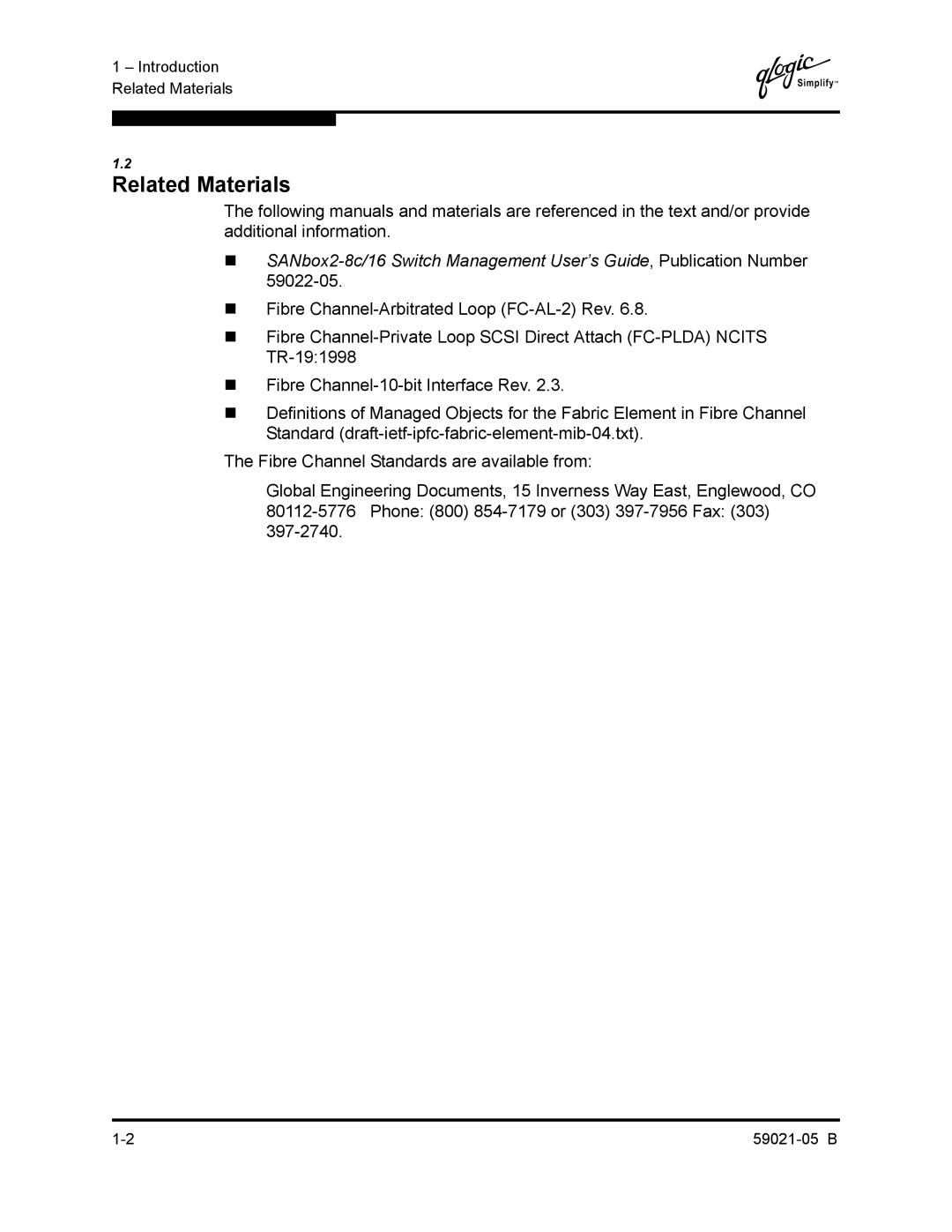 Q-Logic 59021-05 B manual Related Materials 