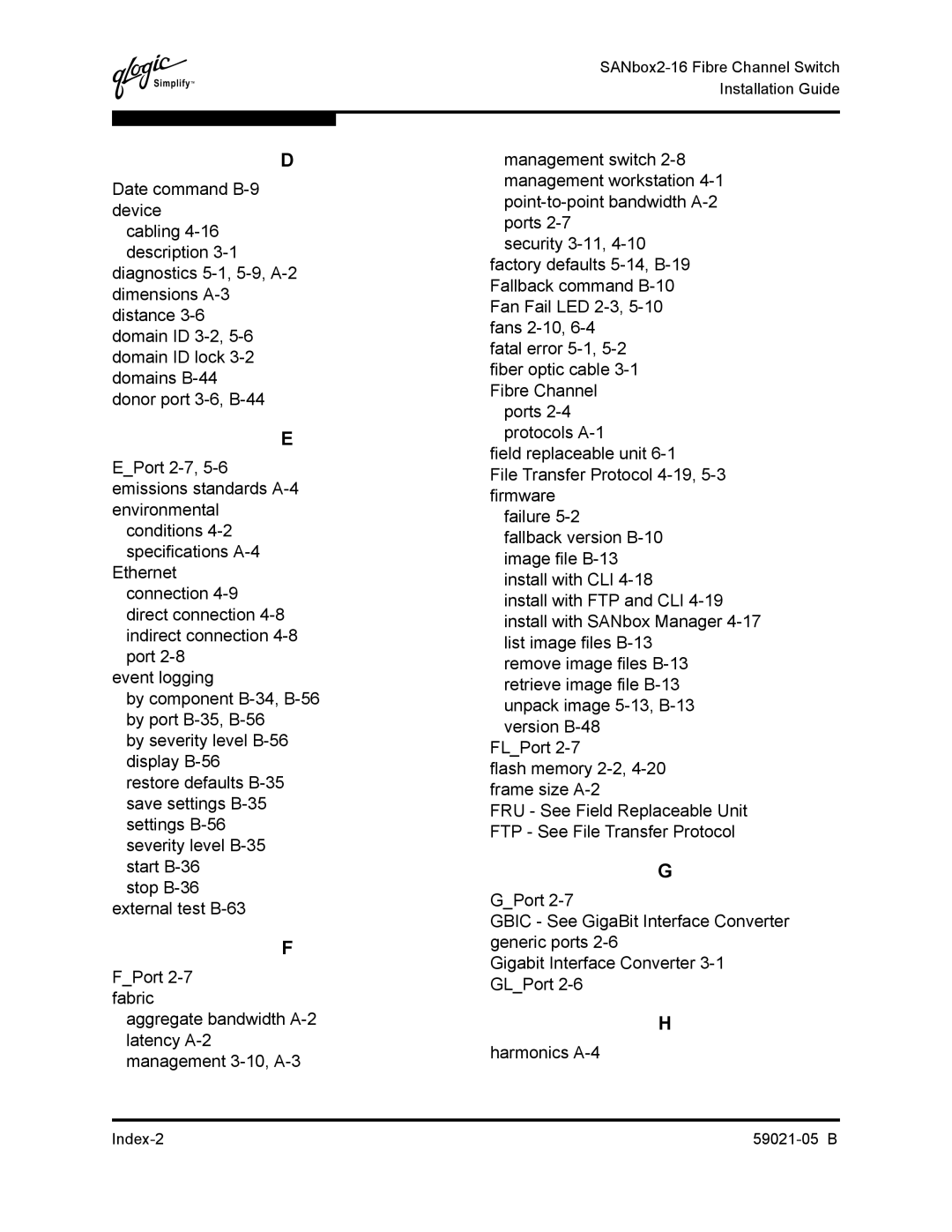 Q-Logic manual Index-2 59021-05 B 