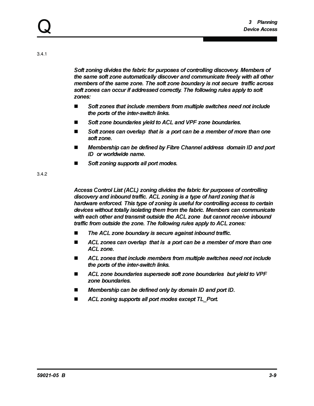 Q-Logic 59021-05 B manual Soft Zones, Access Control List Hard Zones 