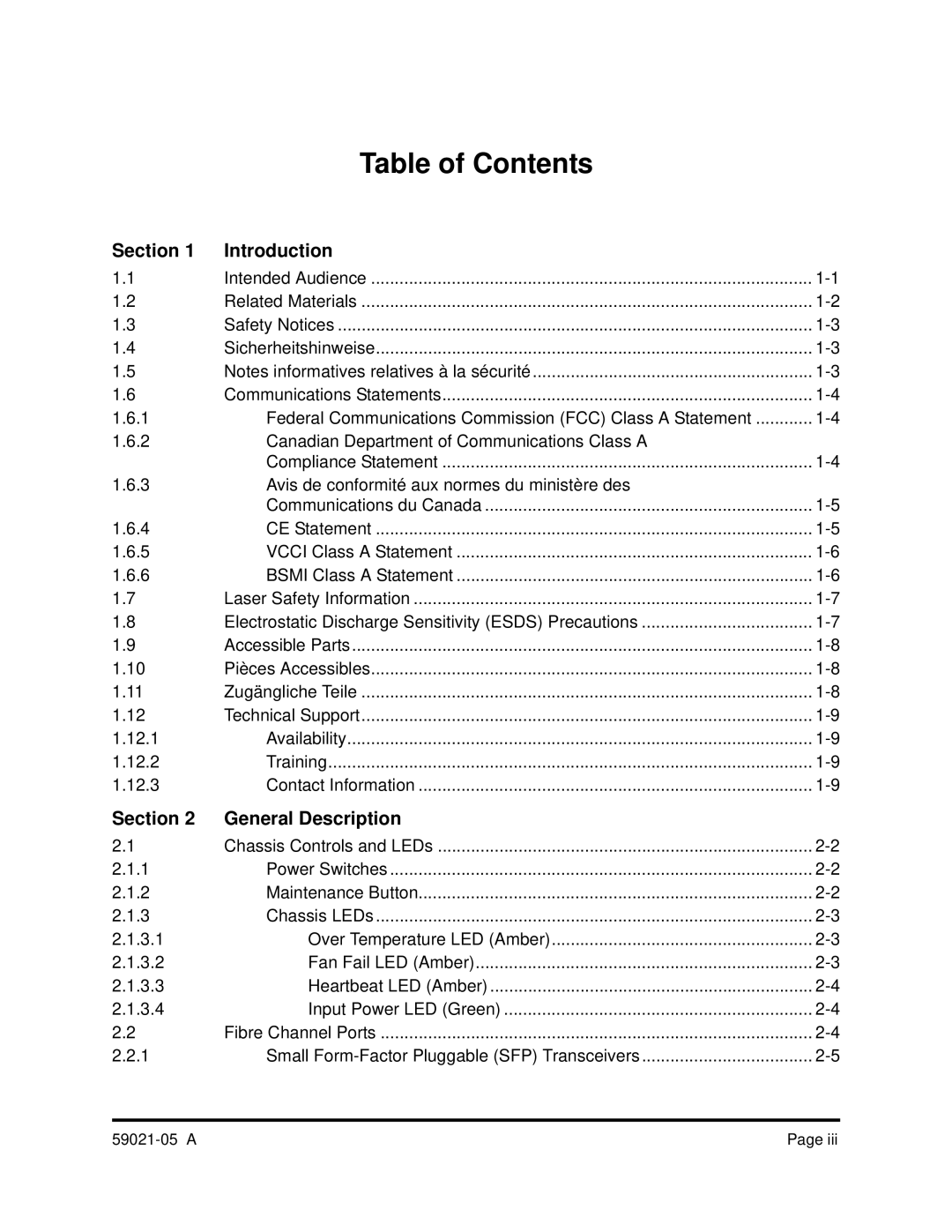 Q-Logic 59021-05 manual Table of Contents 