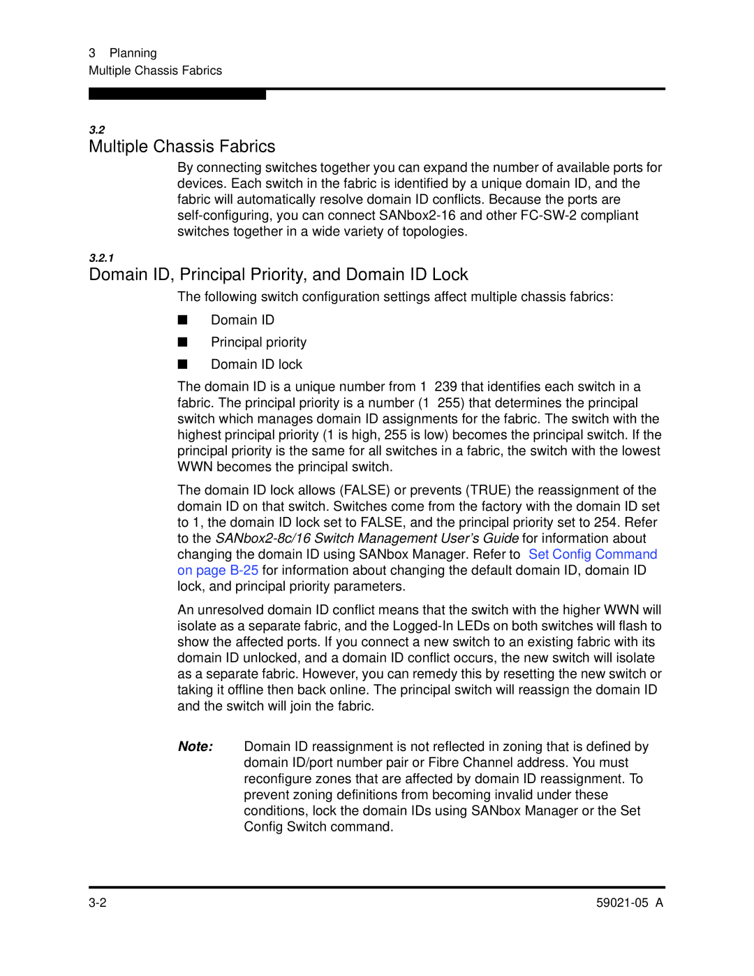 Q-Logic 59021-05 manual Multiple Chassis Fabrics, Domain ID, Principal Priority, and Domain ID Lock 