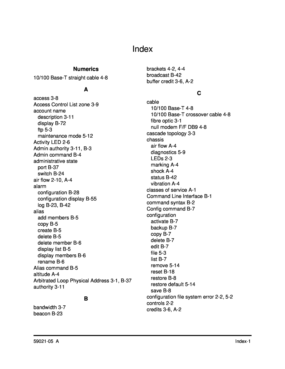Q-Logic 59021-05 manual Index, Numerics 