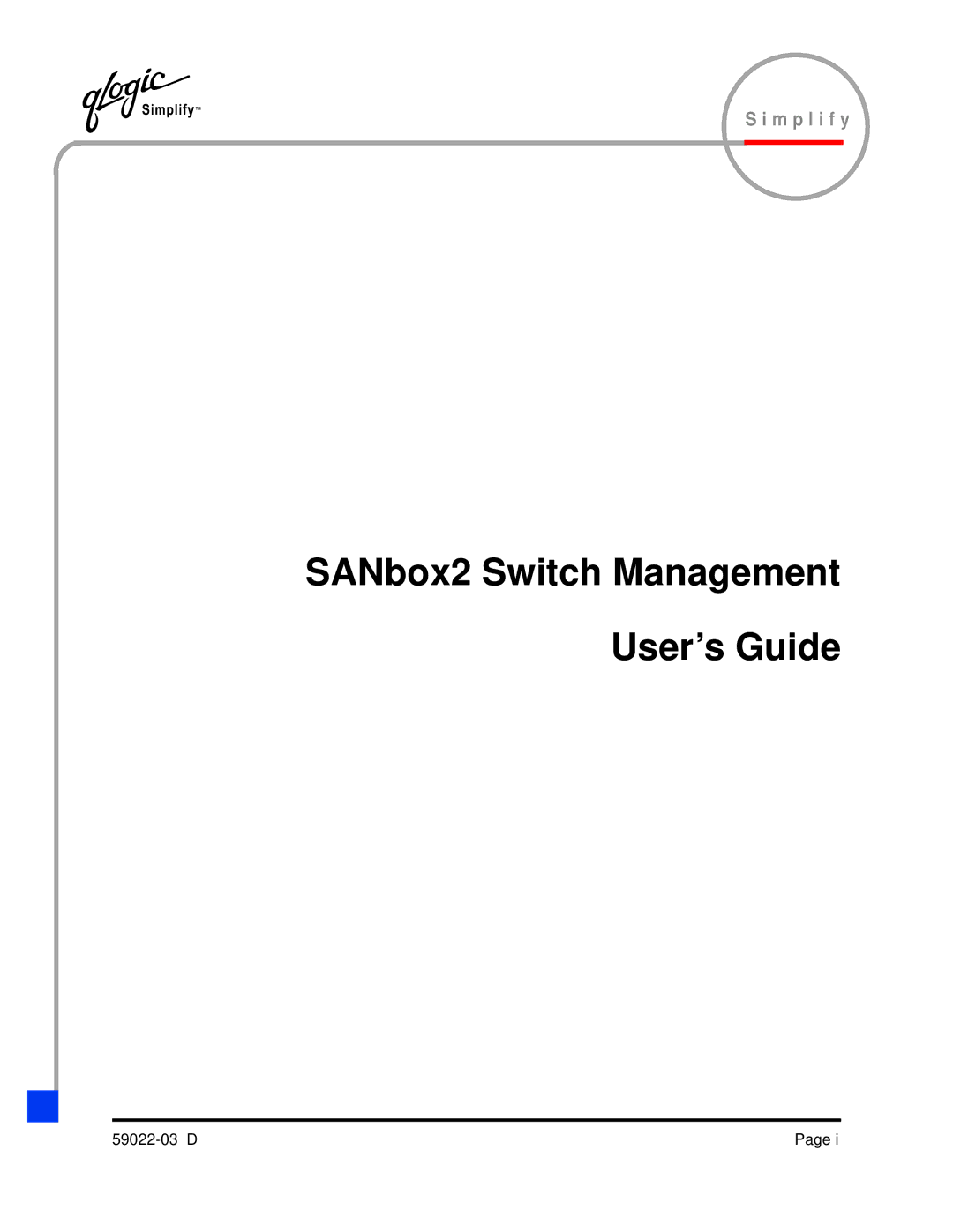 Q-Logic 59022-03 D manual SANbox2 Switch Management User’s Guide 