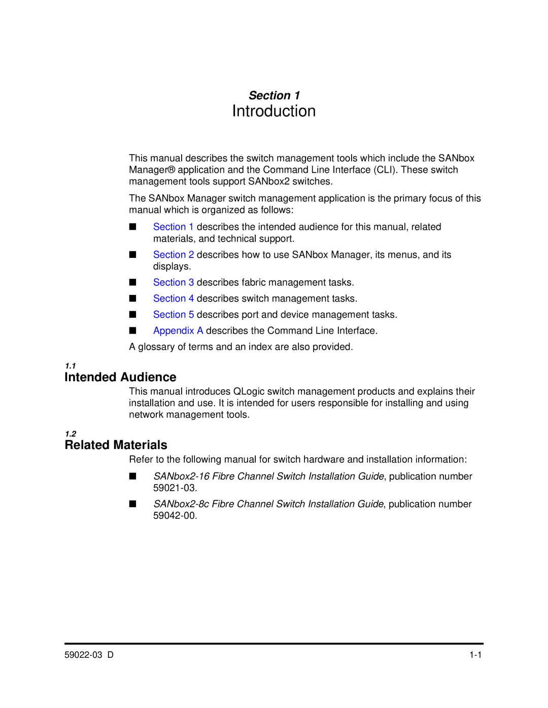 Q-Logic 59022-03 D manual Intended Audience, Related Materials 