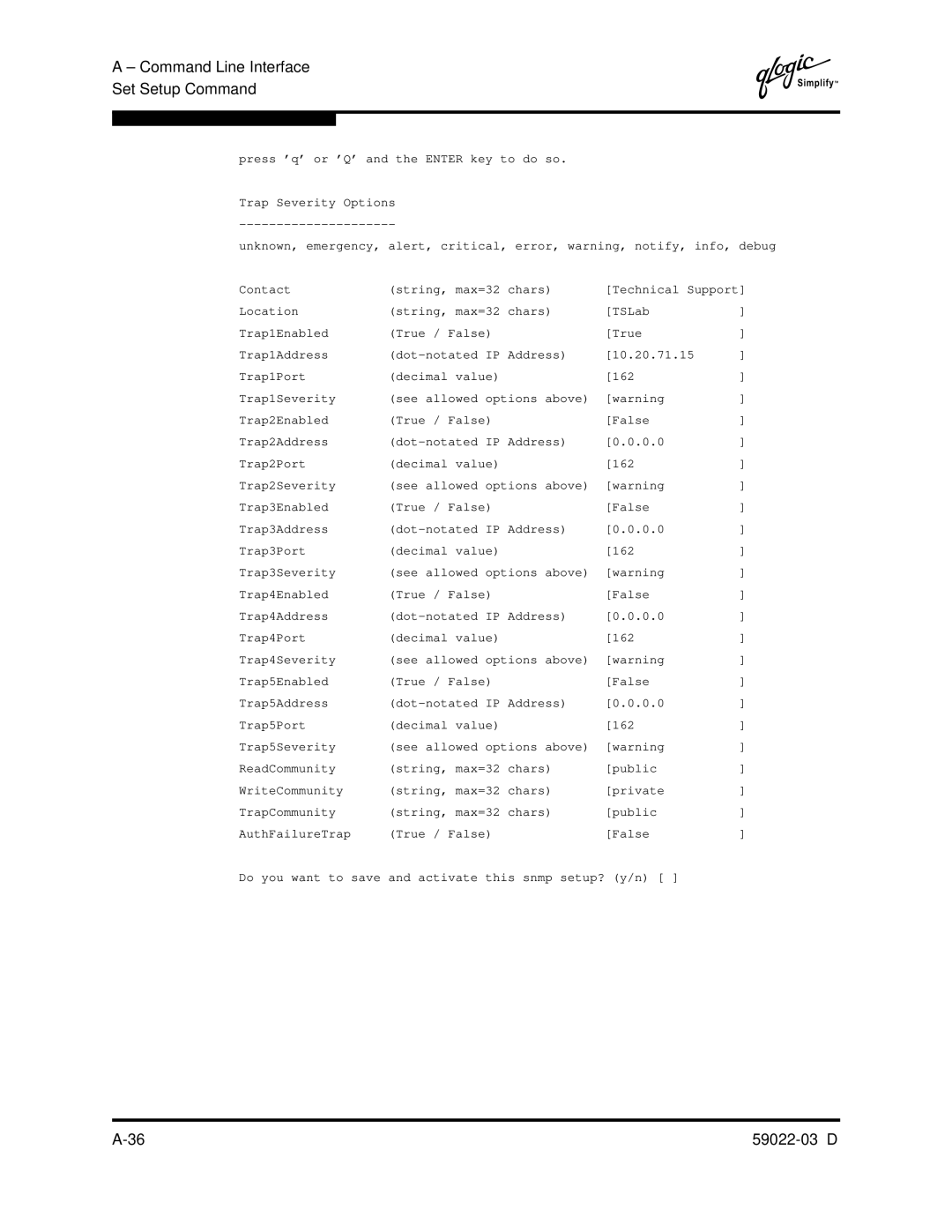 Q-Logic 59022-03 D manual Contact 