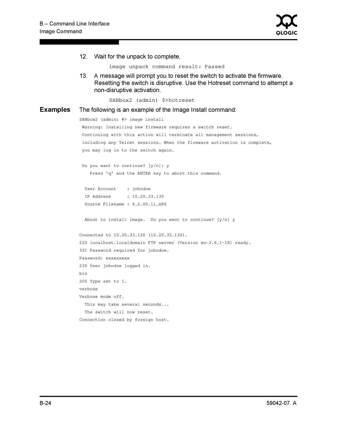 Q-Logic 59042-07 A manual Wait for the unpack to complete 