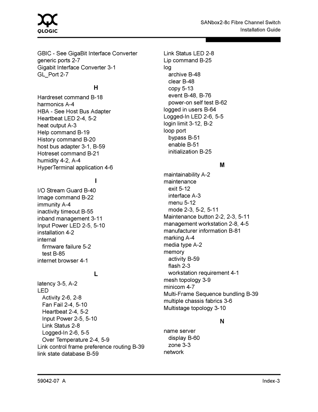 Q-Logic 59042-07 A manual Led 