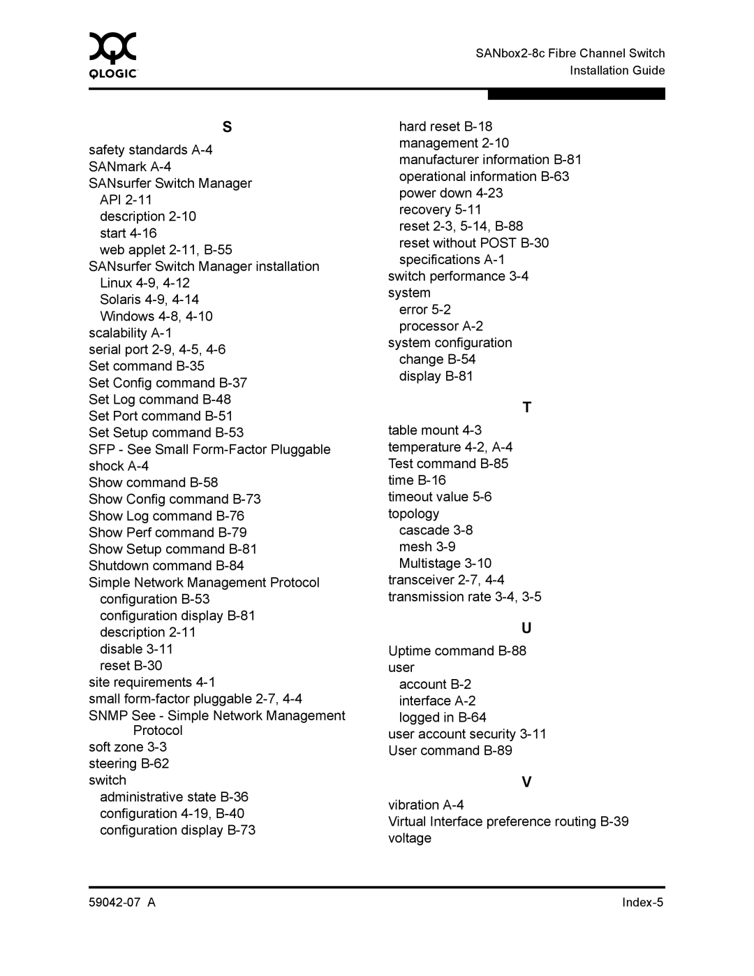 Q-Logic 59042-07 A manual a Index-5 