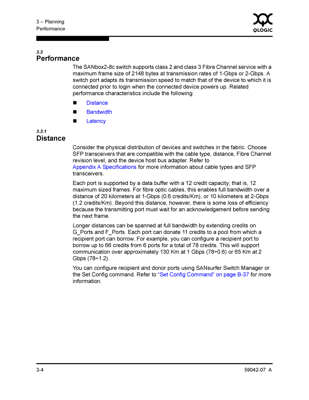 Q-Logic 59042-07 A manual Performance, Distance 