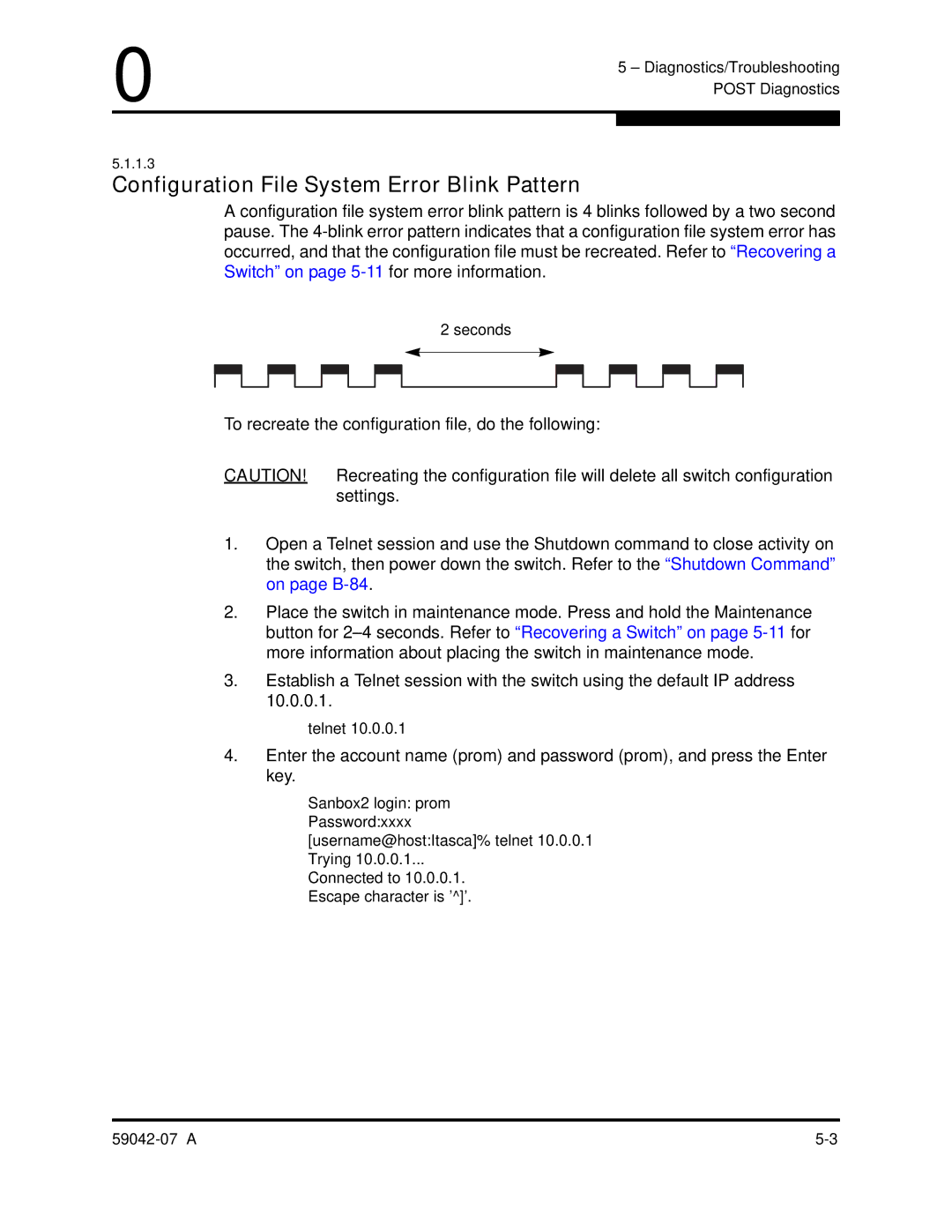 Q-Logic 59042-07 A manual Configuration File System Error Blink Pattern 