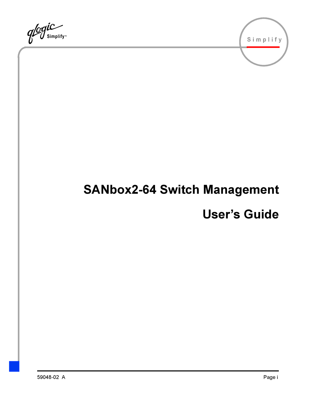 Q-Logic 59048-02 A manual SANbox2-64 Switch Management User’s Guide 