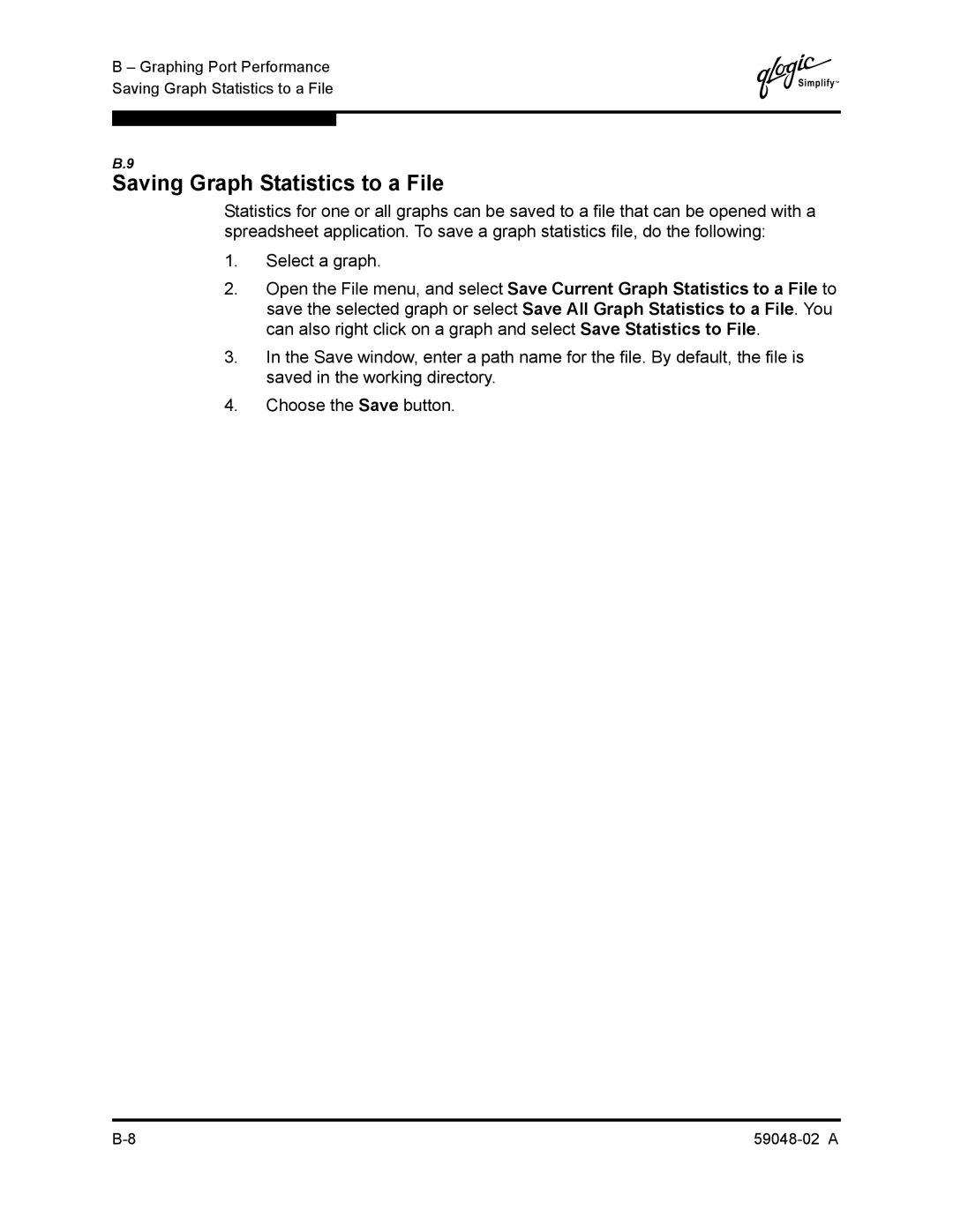 Q-Logic 59048-02 A manual Saving Graph Statistics to a File 