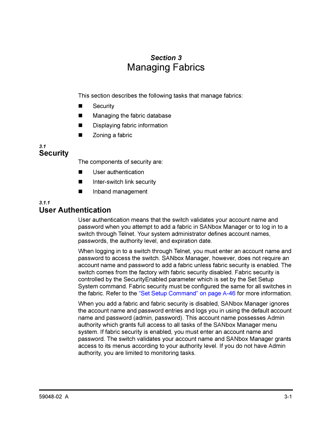 Q-Logic 59048-02 A manual Security, User Authentication 