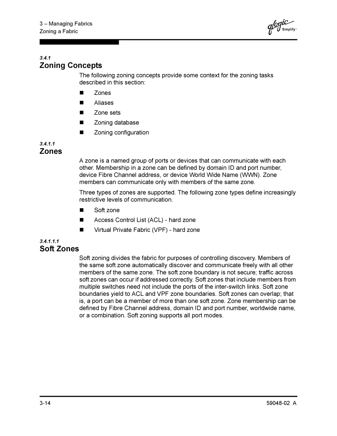 Q-Logic 59048-02 A manual Zoning Concepts, Soft Zones 