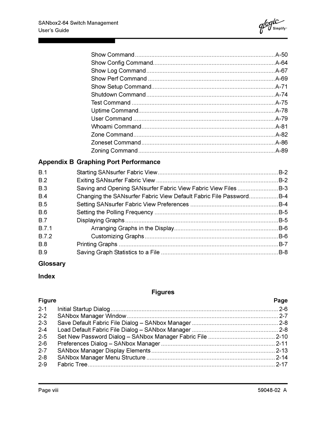 Q-Logic 59048-02 A Appendix B Graphing Port Performance, Glossary Index, Printing Graphs Saving Graph Statistics to a File 