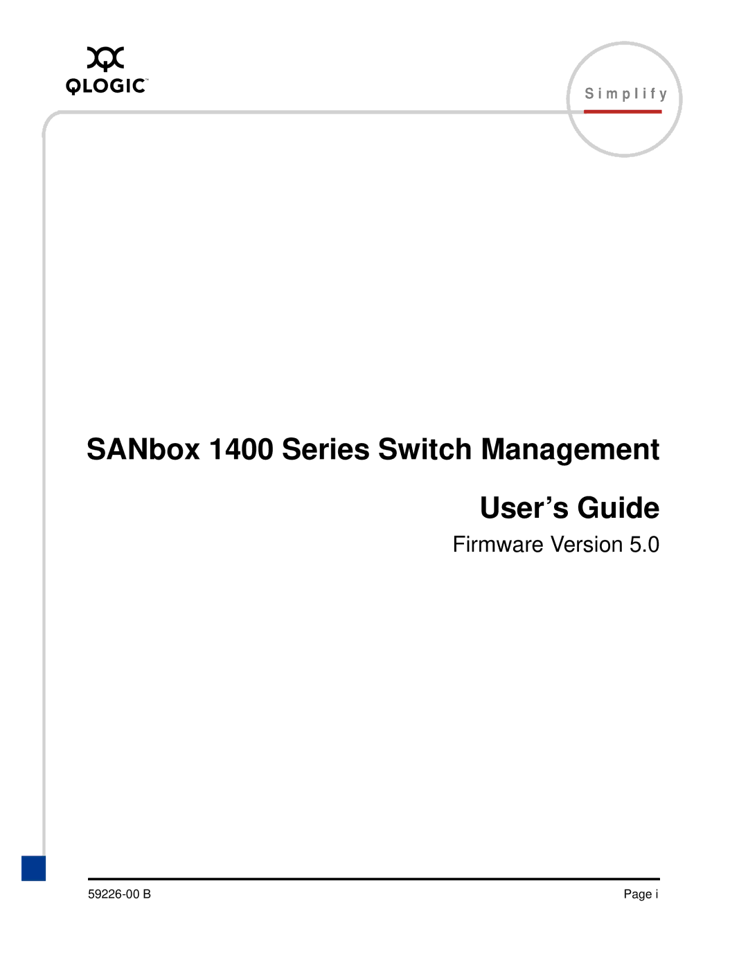 Q-Logic 59226-00 B manual SANbox 1400 Series Switch Management User’s Guide 