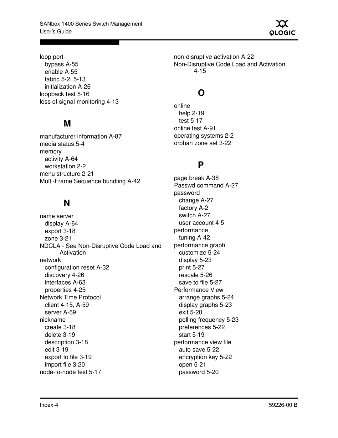 Q-Logic manual Index-4 59226-00 B 