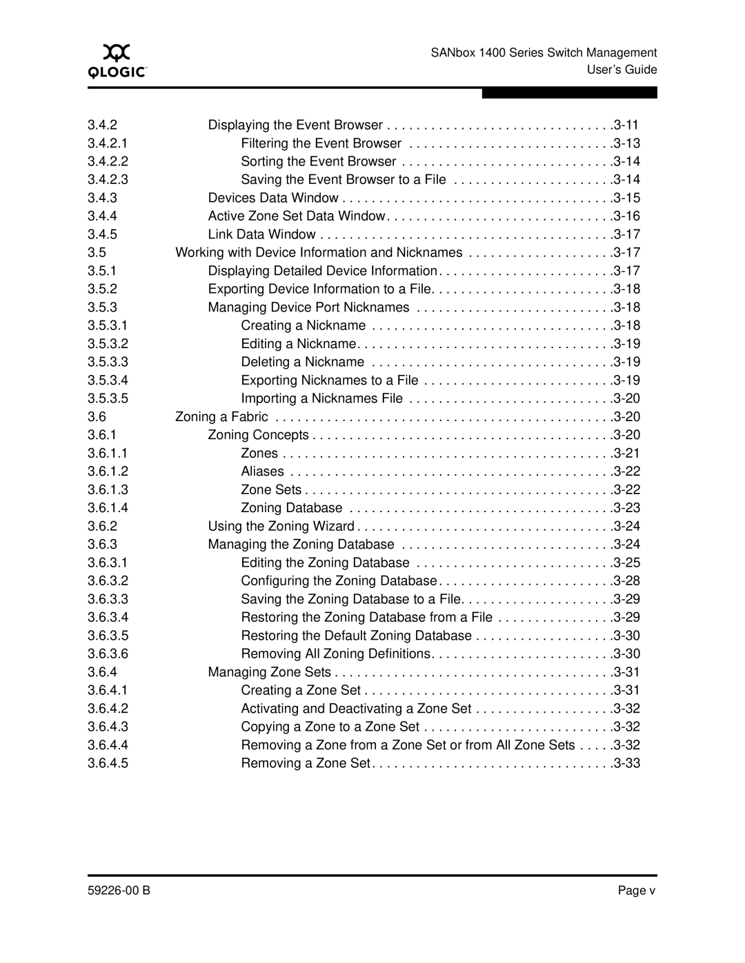 Q-Logic 59226-00 B manual SANbox 1400 Series Switch Management User’s Guide 