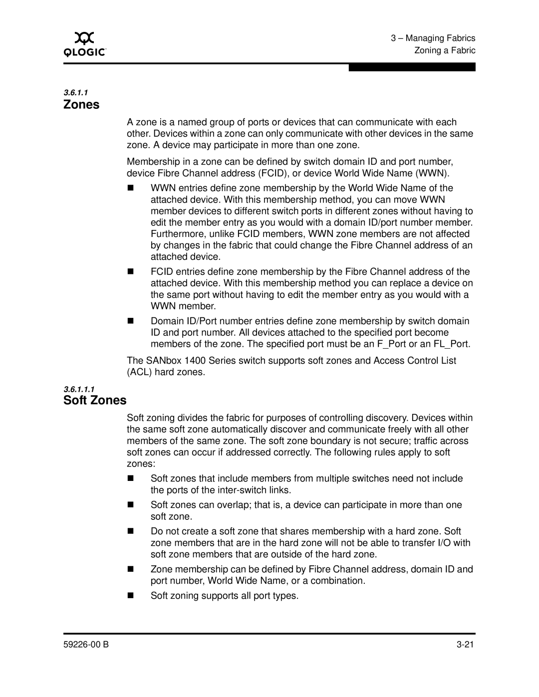 Q-Logic 59226-00 B manual Soft Zones 