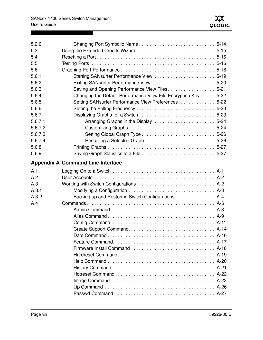 Q-Logic 59226-00 B manual Appendix a Command Line Interface 