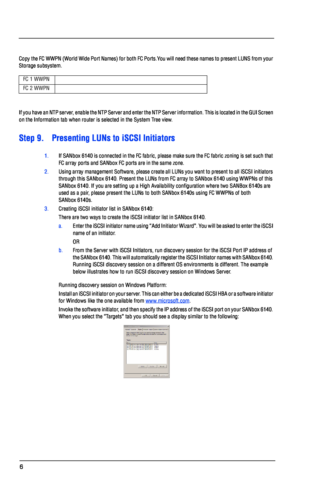 Q-Logic 6140 quick start Presenting LUNs to iSCSI Initiators 