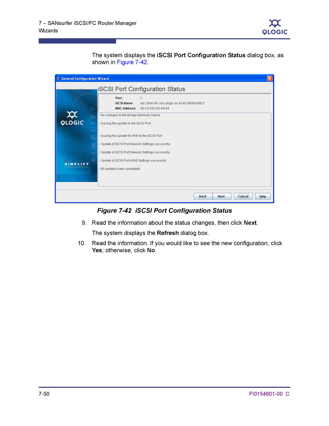 Q-Logic 6140 manual iSCSI Port Configuration Status 