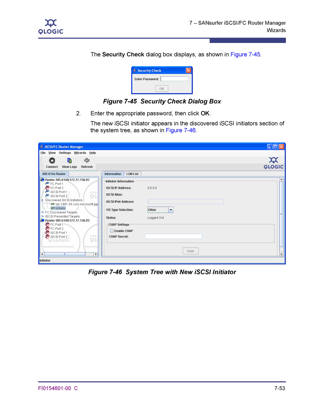 Q-Logic 6140 manual Security Check Dialog Box, Security Check dialog box displays, as shown in Figure 