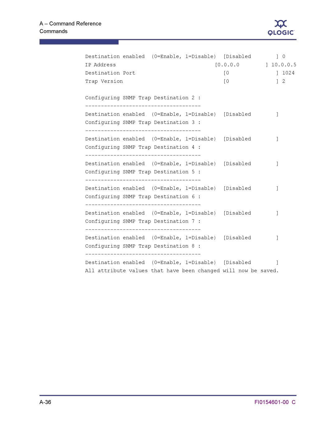 Q-Logic 6140 manual That have been changed Will now be saved 