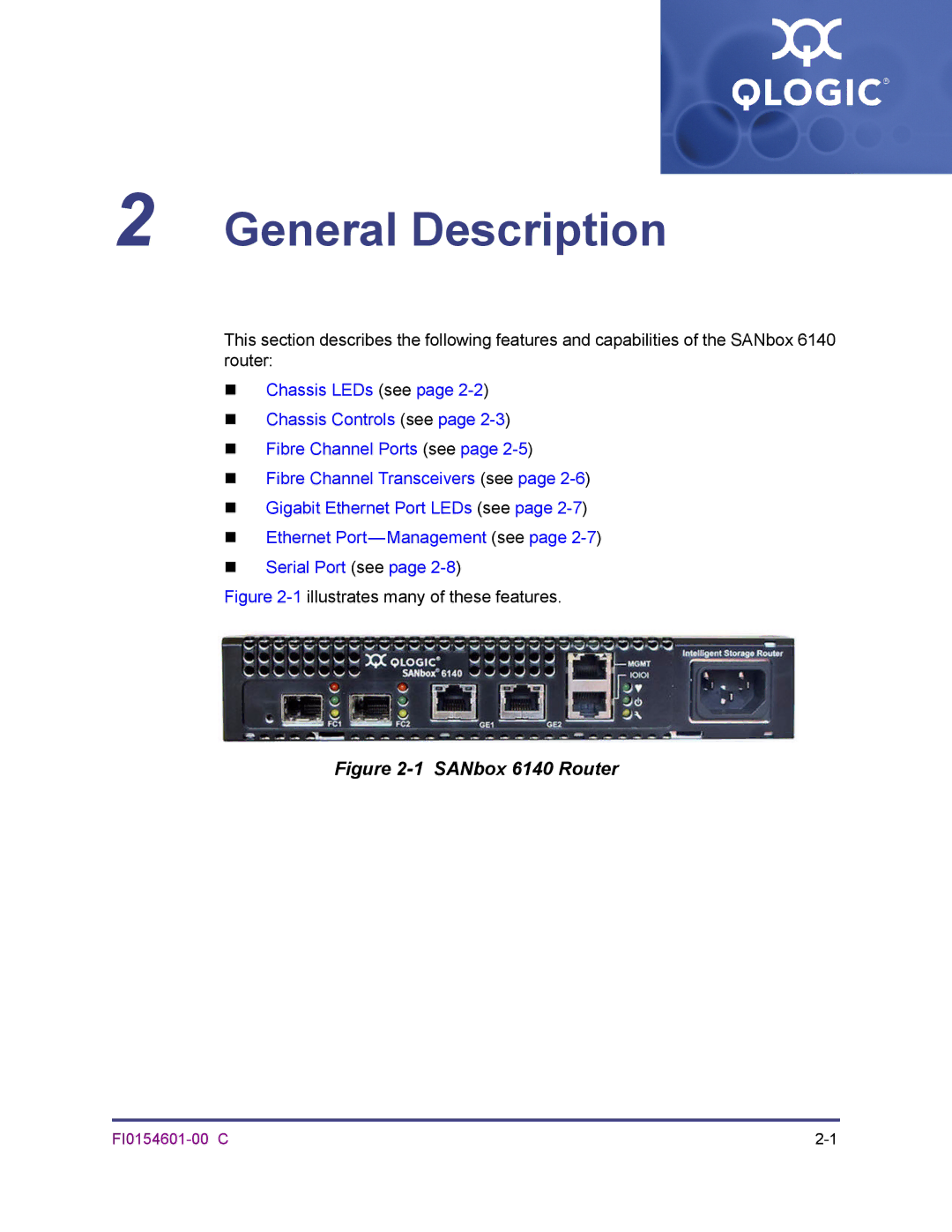 Q-Logic 6140 manual General Description 