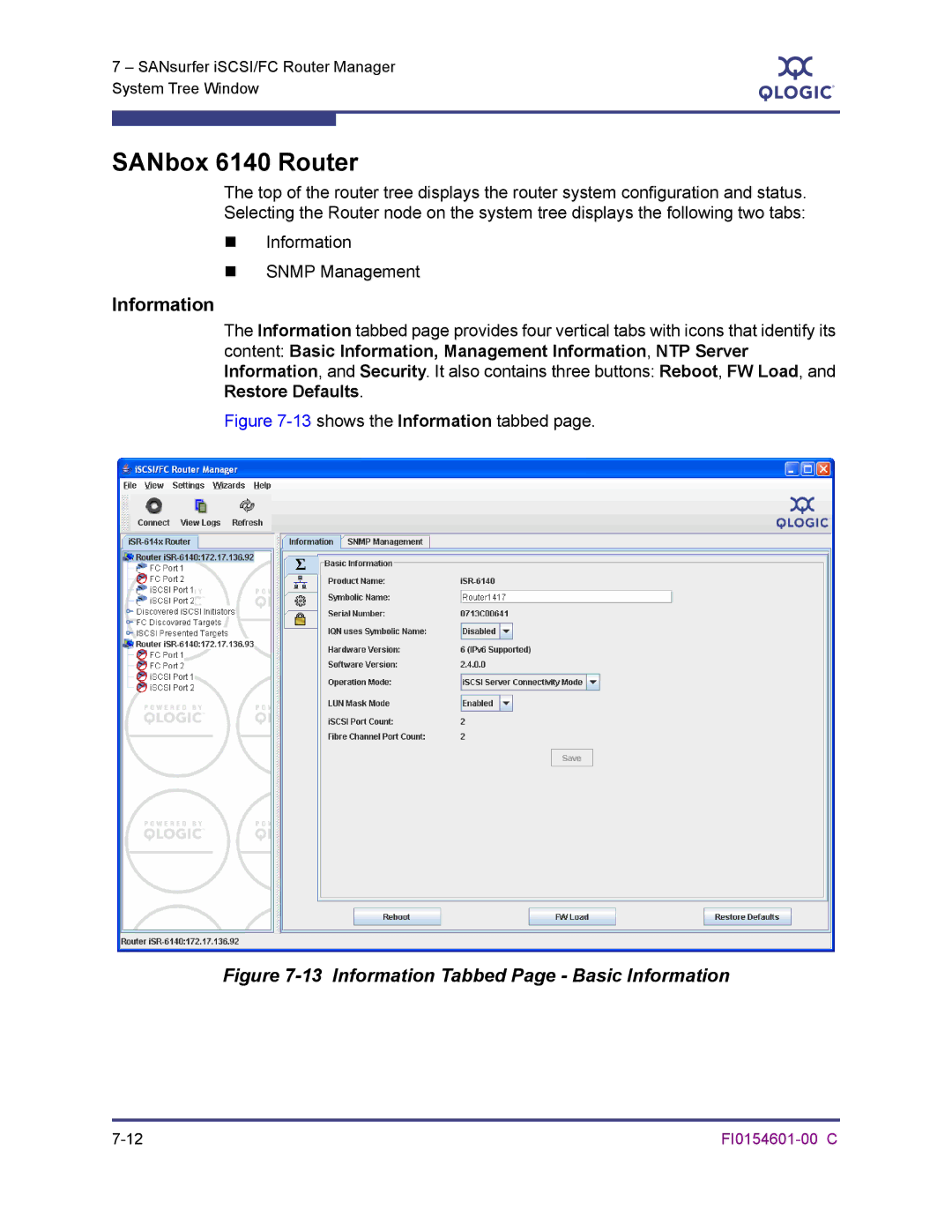 Q-Logic manual SANbox 6140 Router, Information 