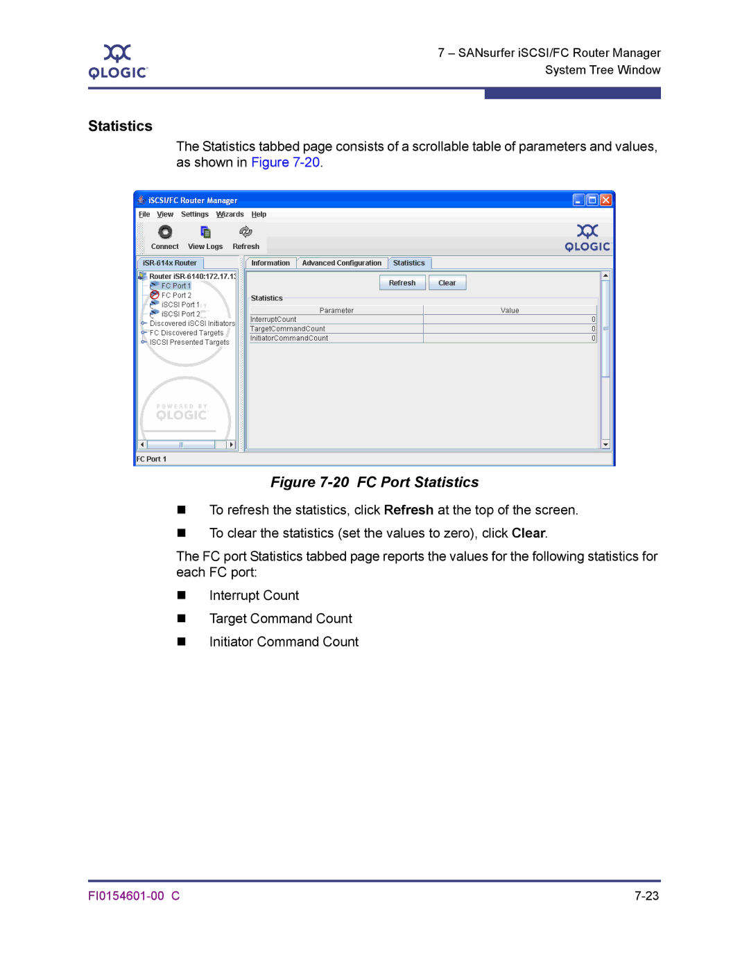 Q-Logic 6140 manual FC Port Statistics 