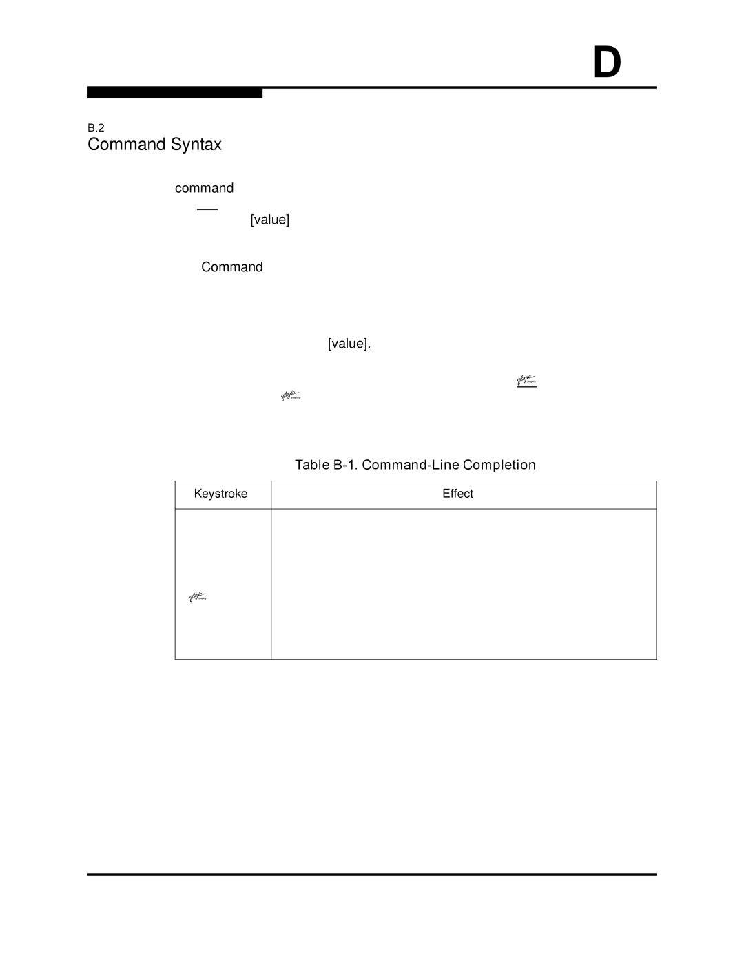 Q-Logic 64 manual Command Syntax, Table B-1. Command-Line Completion 