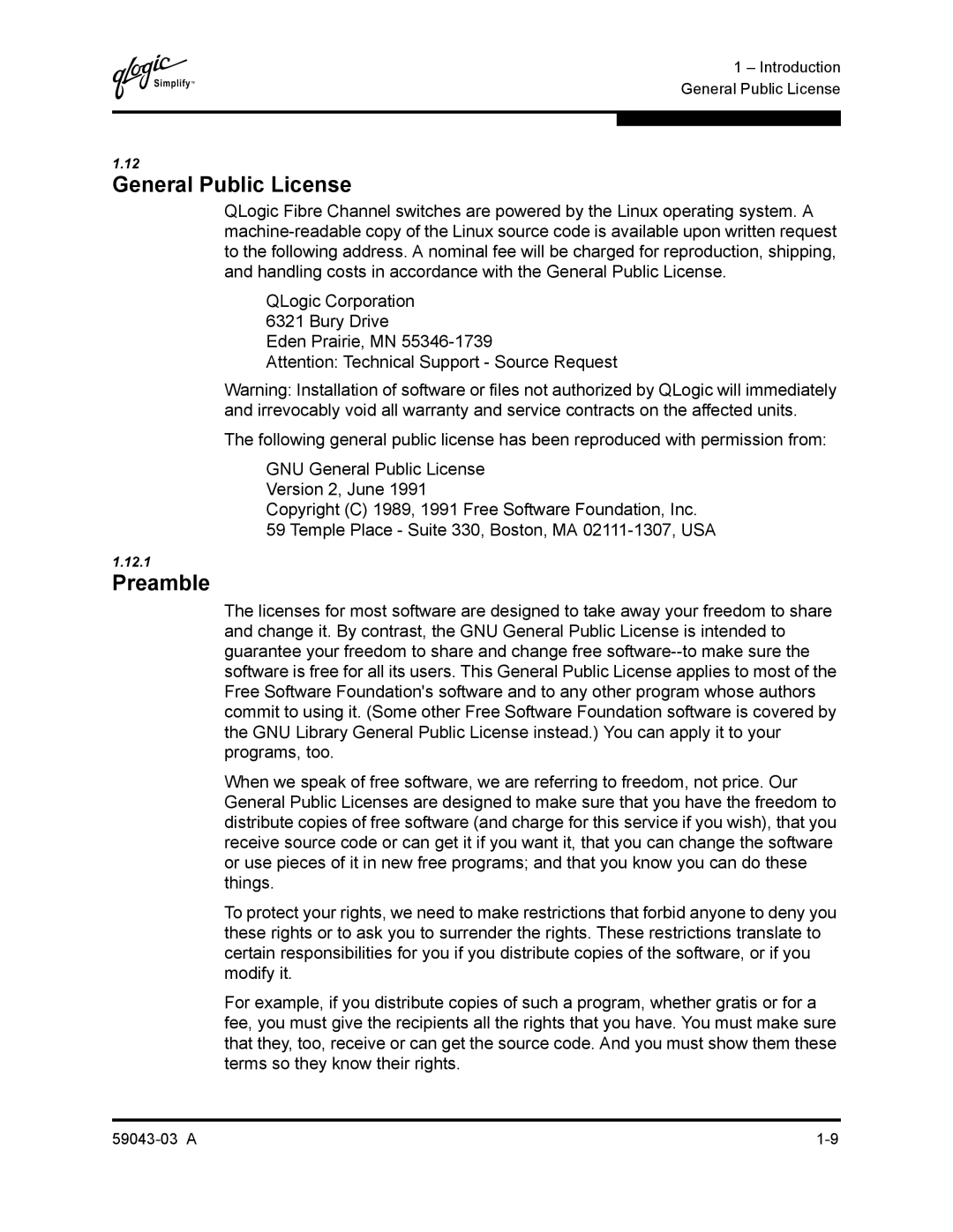 Q-Logic 64 manual General Public License, Preamble 