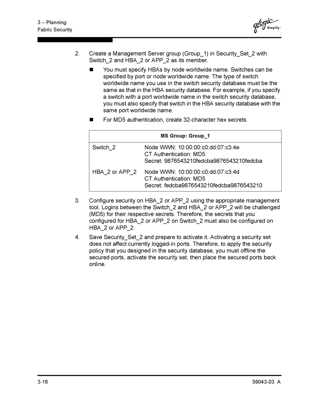 Q-Logic 64 manual MS Group Group1 