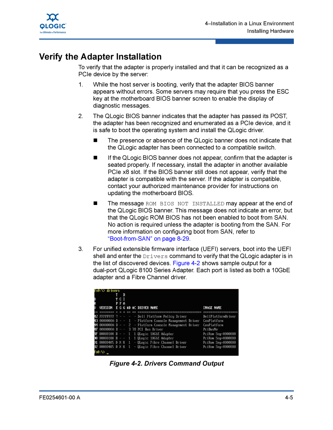 Q-Logic 8100 SERIES manual Verify the Adapter Installation 