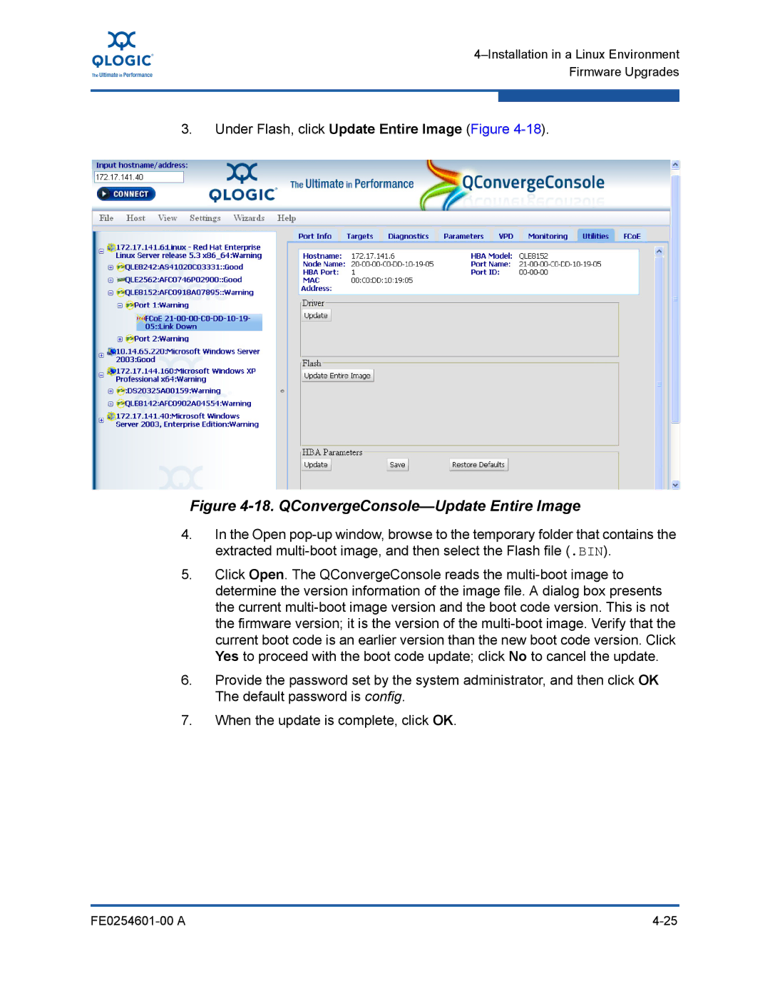 Q-Logic 8100 SERIES manual QConvergeConsole-Update Entire Image 