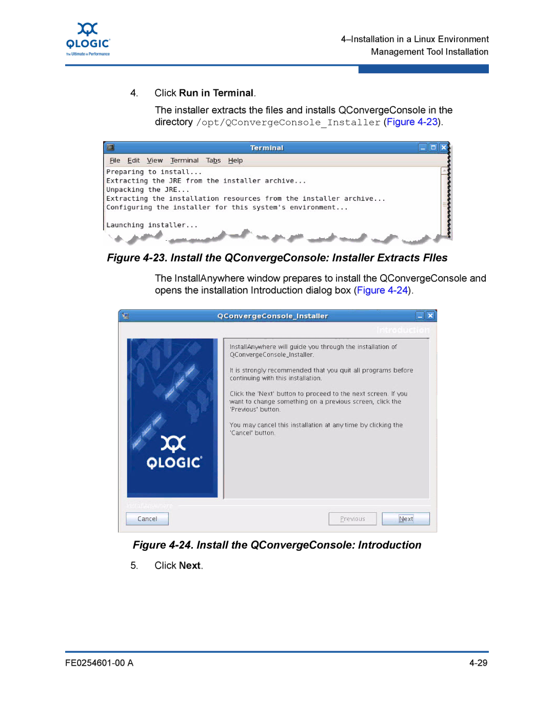 Q-Logic 8100 SERIES manual Install the QConvergeConsole Installer Extracts FIles 