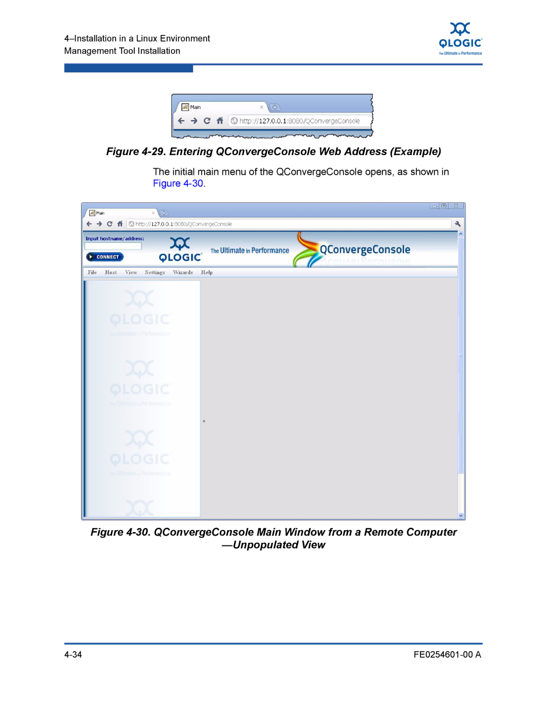 Q-Logic 8100 SERIES manual Entering QConvergeConsole Web Address Example 