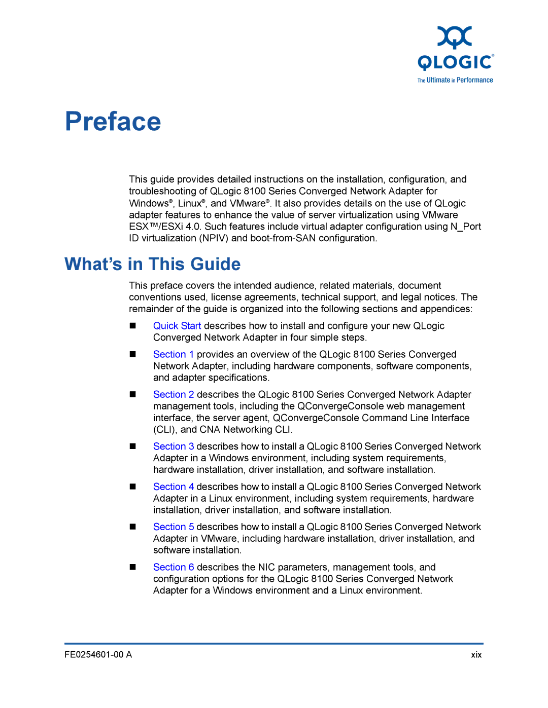 Q-Logic 8100 SERIES manual Preface, What’s in This Guide 