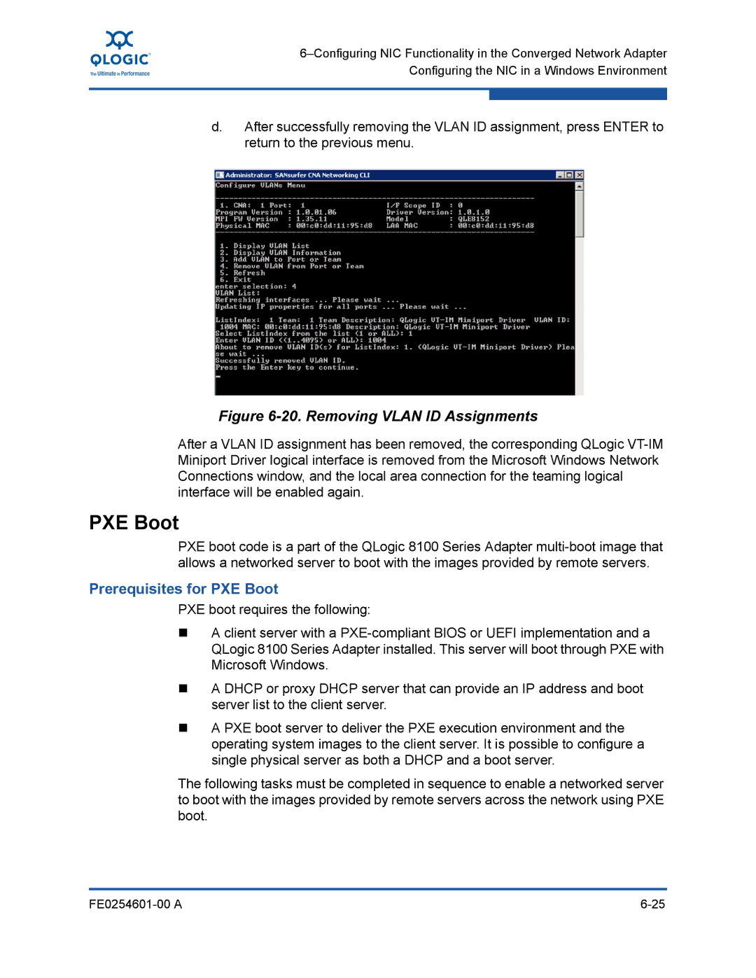 Q-Logic 8100 SERIES manual Prerequisites for PXE Boot 