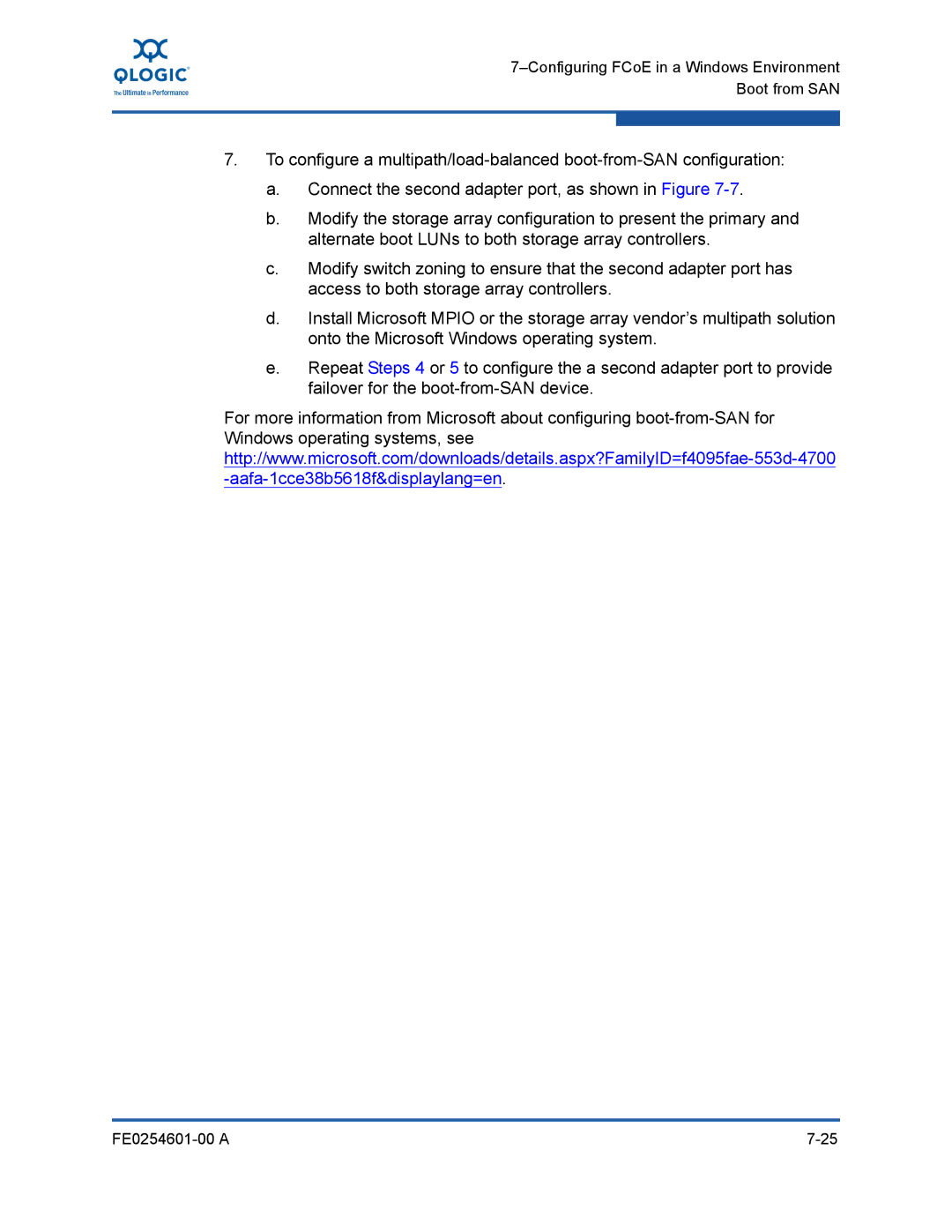 Q-Logic 8100 SERIES manual Configuring FCoE in a Windows Environment Boot from SAN 